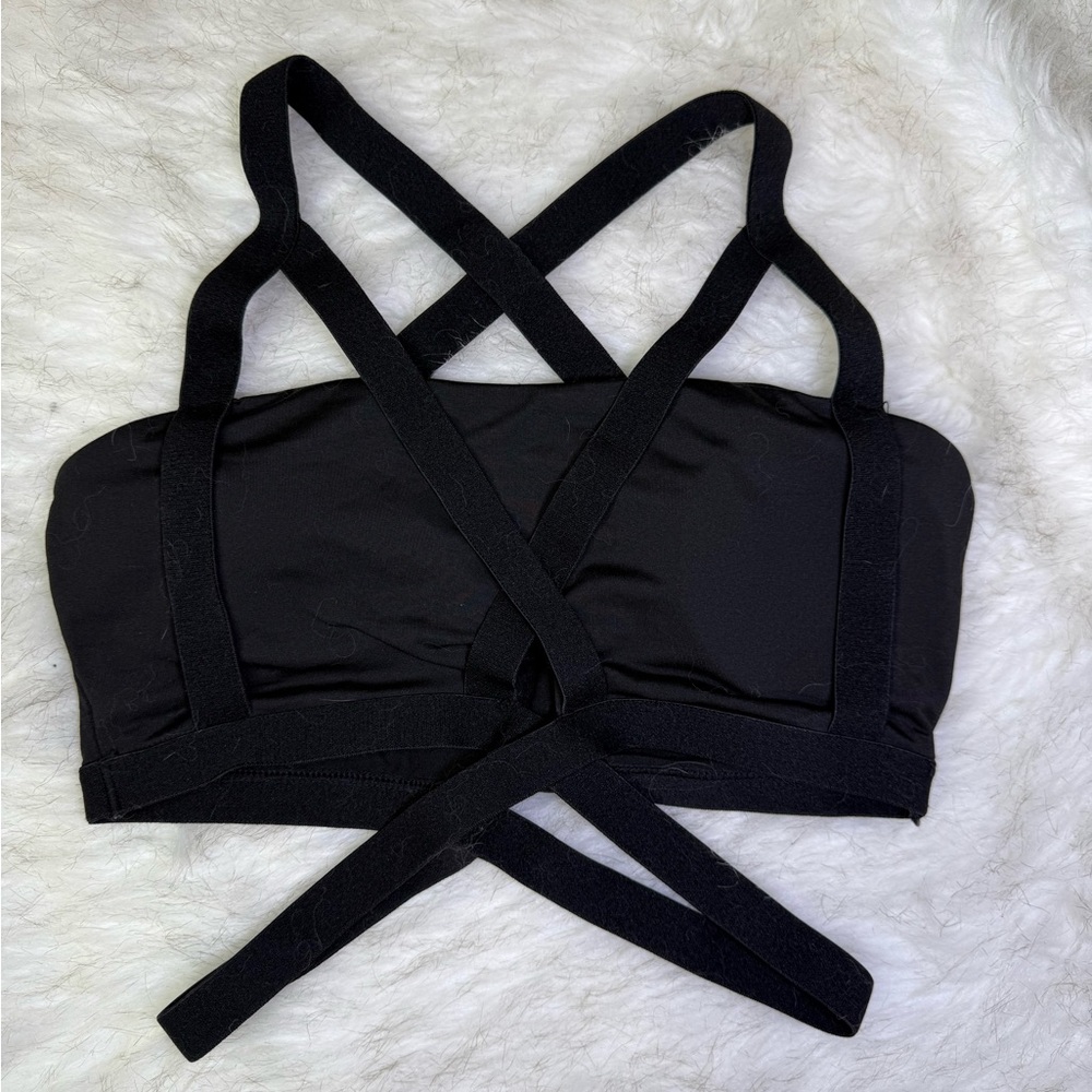 Black Strappy Women's Sports Bra